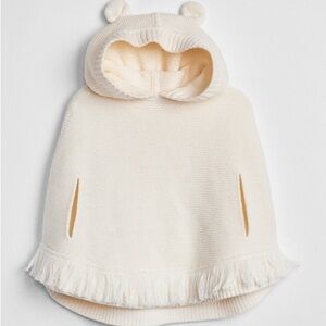 Baby Gap Girls Garter Fringe Hoodie Poncho Size 3T